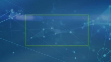 Animation of network of connections and data processing over blue background. Global connections technology and digital interface concept digitally generated video.