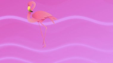 Animation of flamingo icon over shapes. Social media and digital interface concept digitally generated video.