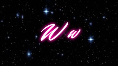 Animation of wow text over stars on black background. Social media and digital interface concept digitally generated video.