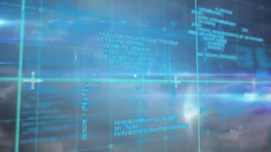 Animation of lines connecting dots against data processing on digital interface. Digital composite, artificial intelligence, connection, technology, networking, coding.