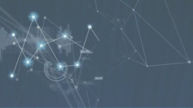 Animation of network of connections with statistics. Global networking and technology concept.