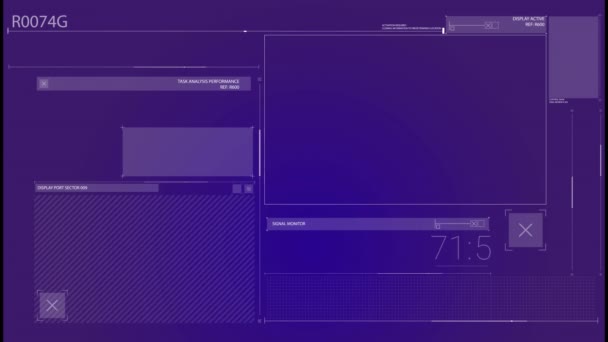 Animation Data Processing Violet Digital Screen Digital Interface Data Processing — 图库视频影像