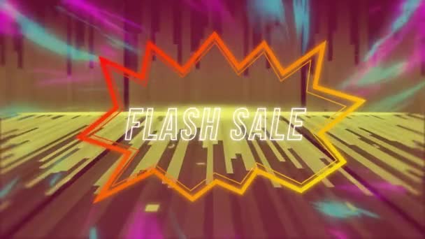 Animation Flash Sale Text Abstract Pattern Illumination Flowing River Background — Stock videók
