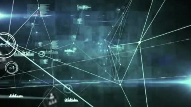 Veri işleme üzerinden bağlantı ağının animasyonu. küresel iş ve dijital arayüz kavramı dijital olarak oluşturulmuş video.