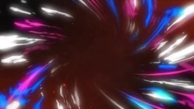Animation of light trails and spots on red background. Abstract background, shapes and movement concept digitally generated video.