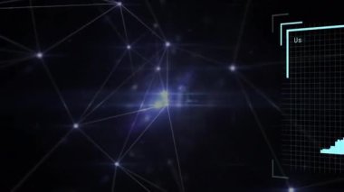 Animation of network of connections over data processing with diverse people on black background. Global technology, connections and digital interface concept digitally generated video.