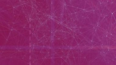 Animation of network of connections moving against pink background. Global networking and business technology concept