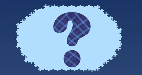 Image Question Mark Puzzle Pieces Blue Background Global Education Digital — Stockfoto