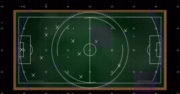 Animation Digital Interface Tactic Plan Game World Cup Soccer Concept — ストック動画