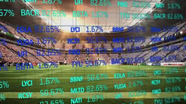 Animation Stock Market Data Processing Sports Stadium Sports Competition Tournament — Vídeos de Stock