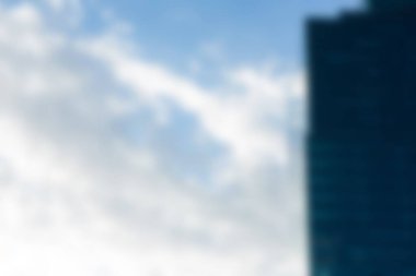 Low angle view of modern building against sky in city