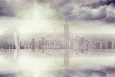 Şehir üzerinde seyir büyük pencereli Oda