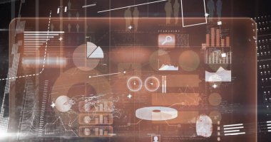 Siyah arka planda metin ve veri işleme kazanma resmin. Sosyal medya ve iletişim arayüzü kavramı dijital olarak oluşturulmuş görüntü.