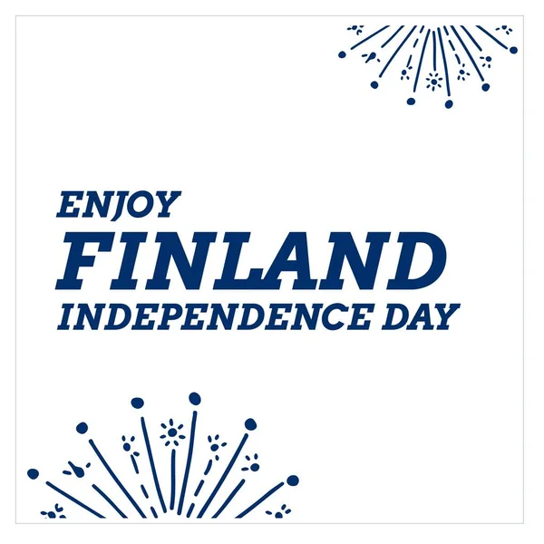 Illustration Enjoy Finland Independence Day Text Abstract Pattern White Background — Stok fotoğraf