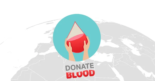 Image Blood Donation Logo Text World Map World Blood Donor — 图库照片