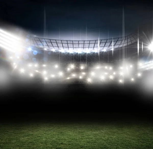 Rendering Rugby Stadium Spotlight Spotlights — Stock fotografie