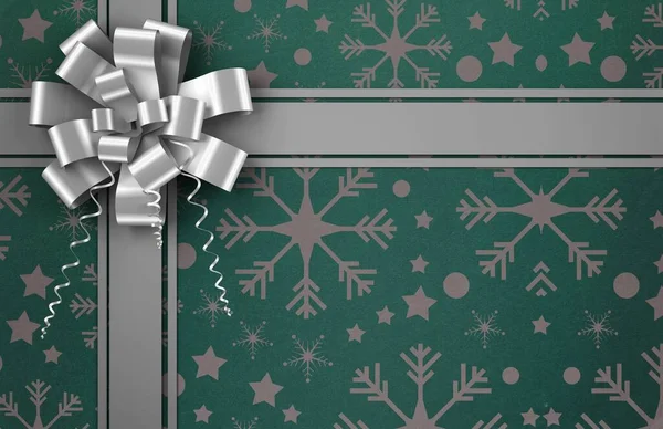 Digitally Generated Christmas Wrapping Paper Bow — ストック写真