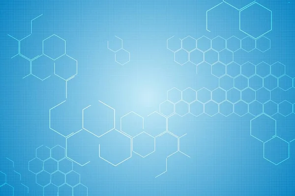 Digitaal Gegenereerde Chemische Structuur Blauw Wit — Stockfoto