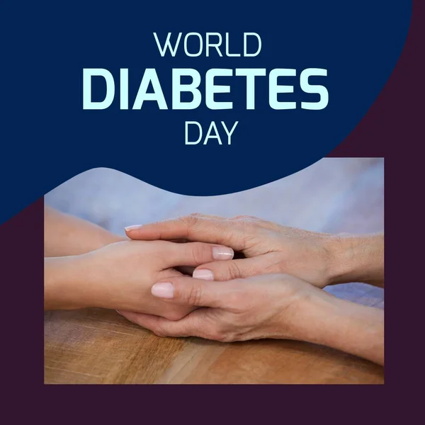 Composition World Diabetes Day Text People Holding Hands Diabetes Day — Stok fotoğraf