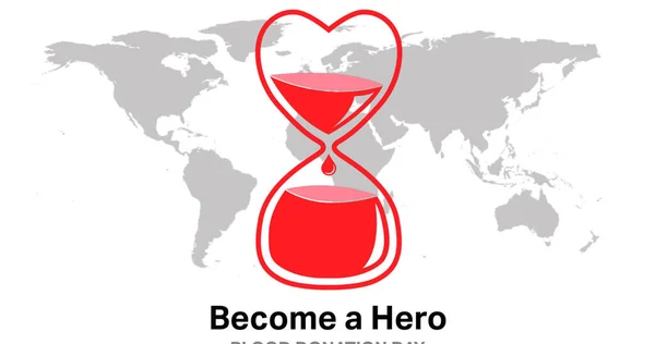 Image Blood Donation Icon Text World Map World Blood Donor — Stock Photo, Image