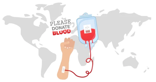 Image Blood Donation Icon Text World Map World Blood Donor — Foto Stock