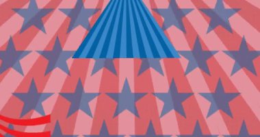 Animation of labor day celebration text over stripes and stars. labor day and celebration concept digitally generated video.