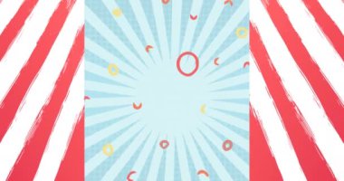 Animation of labor day celebration text over shapes. labor day and celebration concept digitally generated video.