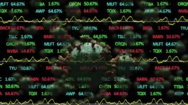 Animation of social media icons and financial data processing over laptop and traffic. Global business finance connections and digital interface concept digitally generated video.