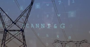 Şehir manzarası üzerindeki bağlantı ağının animasyonu. Küresel ağ ve lojistik iş kavramı.