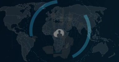 Animation of scope scanning with scanner digital clock animation. Global business and digital interface concept digitally generated video.
