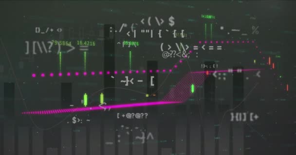 Анімація Молекул Формул Математики Чорному Тлі Глобальна Обробка Даних Цифровий — стокове відео