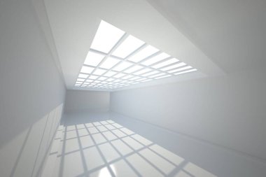 Beyaz Oda Tavan pencereleri ile