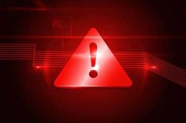 siyah arka plan üzerine parlak kırmızı dikkat simgesi