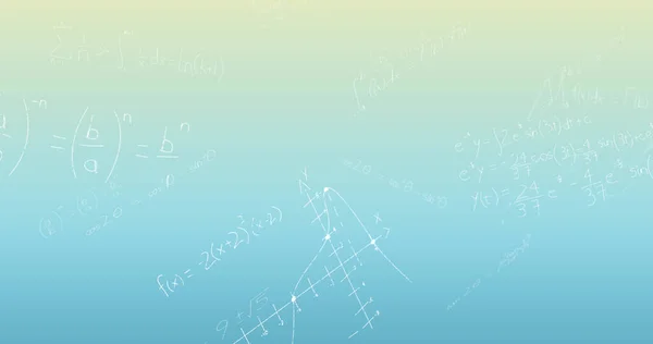 Immagine Equazioni Matematiche Sfondo Blu Concetto Globale Scienza Interfaccia Digitale — Foto Stock