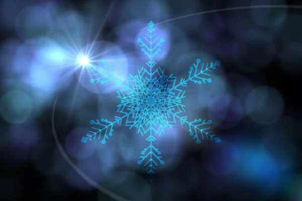 Digitally Generated Blue Snow Flake Pattern Design — Stock Photo, Image