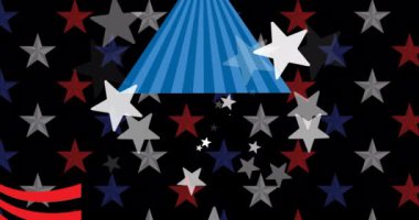 Animation of labor day celebrate text over stars. labor day and celebration concept digitally generated video.