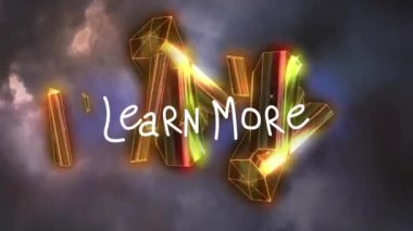 Animation of glowing gold metallic rods floating on dark red background. Video game entertainment and digital interface concept digitally generated video.