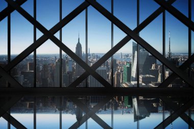 Şehir üzerinde seyir büyük pencereli Oda