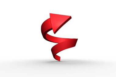 Kırmızı spiral ok, dijital olarak oluşturulmuş görüntü