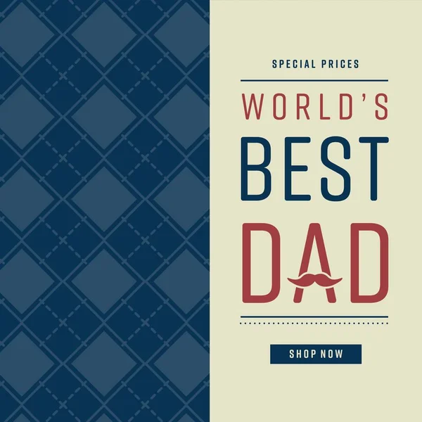 Close Worlds Best Dad Text Fathers Day Greeting Card — Φωτογραφία Αρχείου