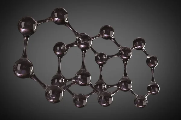 Close Black Molecule Model — Fotografia de Stock
