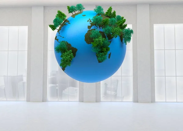 Earth Floating Room — Stock Photo, Image