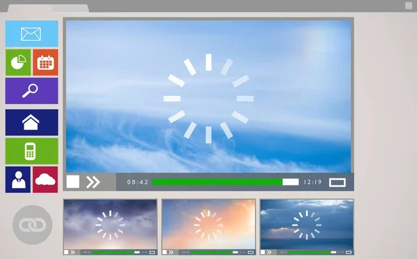 Illustration Various Video Computer Icons Displayed Device Screen — Stock Photo, Image