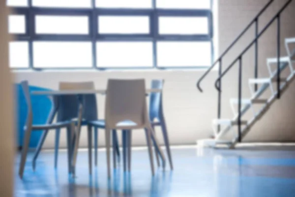 Empty Table Chairs Windows Steps Building — Stock Photo, Image