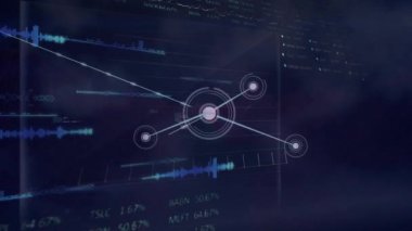 Animation of data processing over network of connections. Global business and digital interface concept digitally generated video.