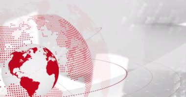 Dünya üzerinde veri işleme animasyonu. küresel iş ve dijital arayüz kavramı dijital olarak oluşturulmuş video.