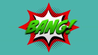 Çizgi roman 5 seçenekleri çizgi roman ses efekti metinleriyle çoklu komik konuşma baloncukları üzerinde metin animasyonu. çizgi roman ve sosyal medya konsepti dijital olarak oluşturulmuş video.