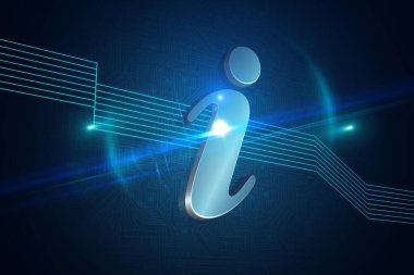 siyah arka plan üzerine parlak bilgi simgesi