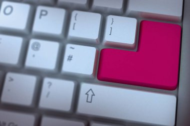 Digitally generated Pink enter key on keyboard