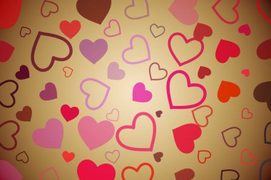 Dijital olarak oluşturulan Sevgililer kalp desen